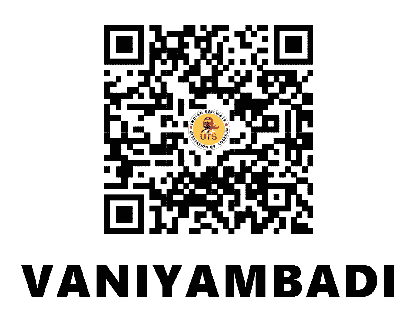 UTS QR Code for VANIYAMBADI - VN - SR (TAMIL NADU)